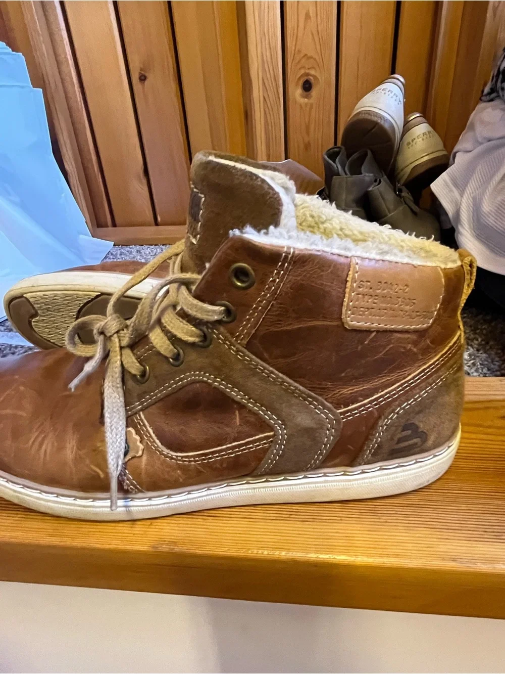 Bull Boxer Shearling-Lined High Top Sneaker
